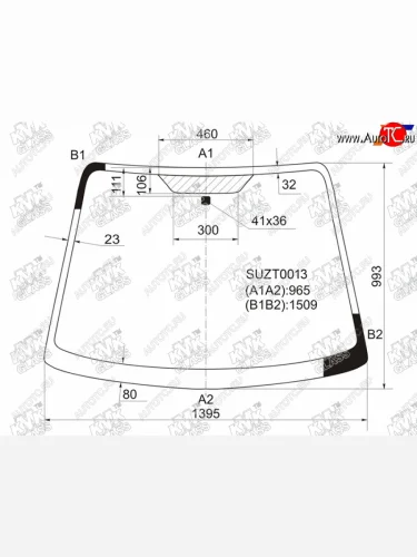 Стекло лобовое SUZUKI SX4 45D 06-14                                                                 KMK SUZT0013