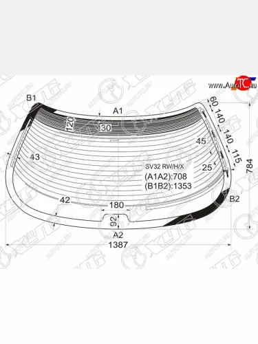 Стекло заднее с обогревом TOYOTA VISTACAMRY HARDTOP 90-94                                           XYG SV32 RW/H/X