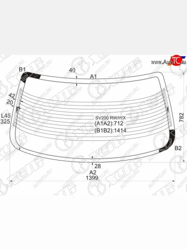 Стекло заднее (Цвет зеленый Обогрев Антенна 4D SED) Toyota Camry (XV20) 96-02  Camry UAEUSA 96- XYG SV200 RW/H/X