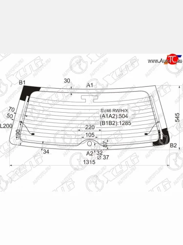 Стекло заднее (Цвет зеленый Обогрев 5D WGN) Toyota Camry Gracia 96-01  Mark II Wagon Qualis 97-02 XYG SV46 RW/H/X
