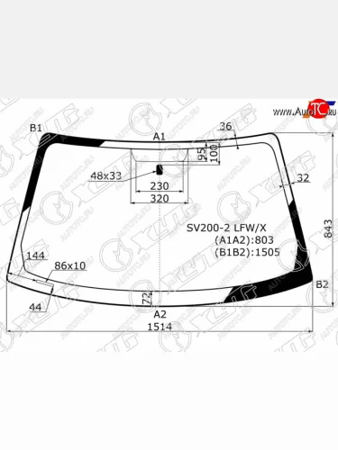Стекло лобовое Toyota Camry (XV20) 96-02  Camry UAEUSA 96-01  Mark II Wagon Qualis 97-02 XYG SV200-2 LFW/X