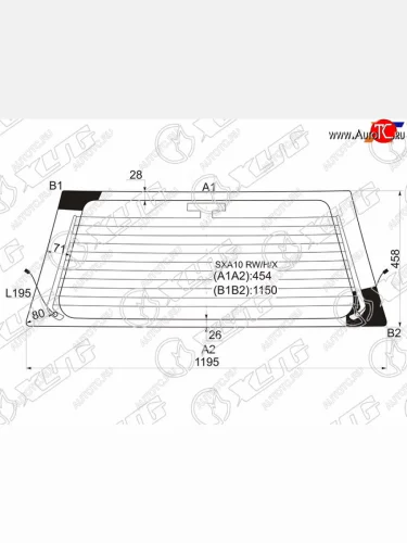 Стекло заднее (Цвет зеленый Обогрев) Toyota RAV4 (XA10) 94-00 XYG SXA10 RW/H/X