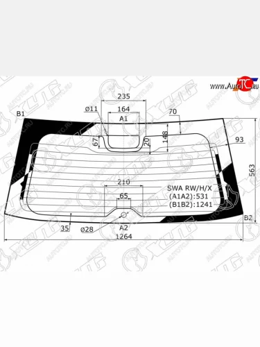 Стекло заднее (Цвет зеленый Обогрев Антенна) Honda CR-V 06-12 XYG SWA RW/H/X