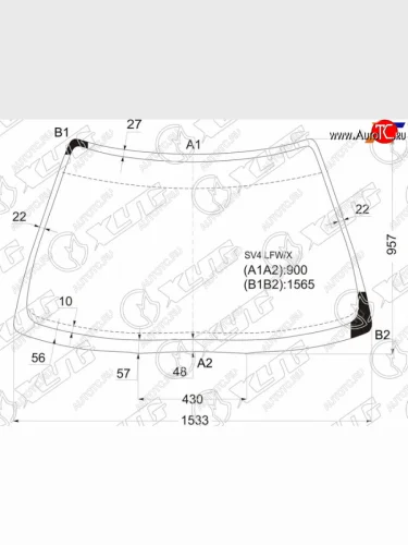 Стекло лобовое Honda Accord 93-98  Accord Euro 93-98  Rover 600 93-99 XYG SV4 LFW/X