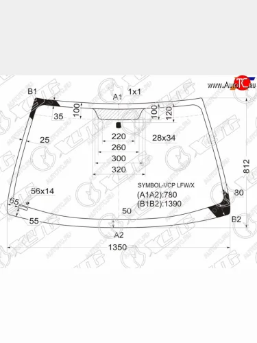 Стекло лобовое RENAULT SYMBOL 08-12 XYG SYMBOL-VCP LFW/X