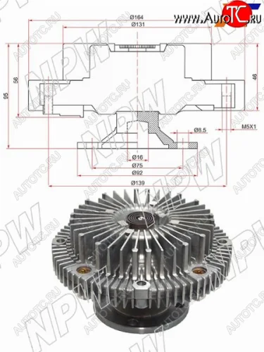 Вискомуфта TOYOTA MARKIICROWNPROGRES 2JZ-GE 92- NPW T-118F