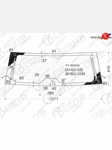 Стекло заднее (Цвет зеленый Обогрев Антенна) Chery Tiggo T11 05-16  Vortex Tingo 10-14 XYG T11 RW/H/X