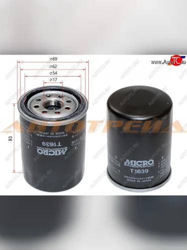 Фильтр масляный TOYOTA #AZF#,#GE,#GTE 90- MICRO T1639
