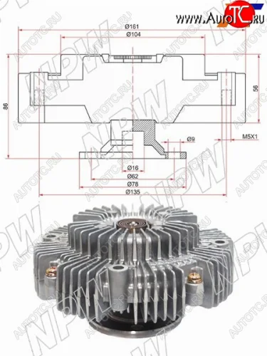 Вискомуфта TOYOTA HILUX 15- 2TR NPW T-163F