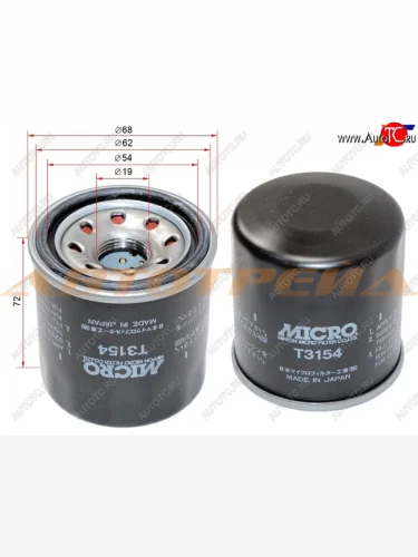 Фильтр масляный NISSAN QG#, MR20DE, QR20,25, SR20,VQ 20,25, HR# MICRO T3154