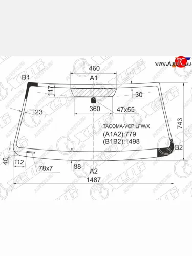 Стекло лобовое Toyota Tacoma 04-23 XYG TACOMA-VCP LFW/X
