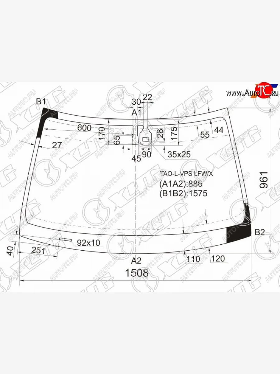 Стекло лобовое (датчик дождя) (USA) XYG Honda Accord 8 CU седан дорестайлинг (2008-2011) (зеленое)  в Керчи Республика Крым