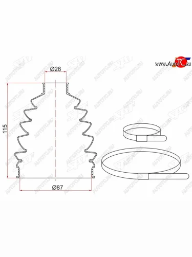 Пыльник шруса наружный перед VW POLO (2 хомута. термопластик) SAT TC-006