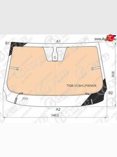 Стекло лобовое (Обогрев полный Датчик дождя Молдинг) Chery Tiggo 4 17-23  Tiggo 4 Pro 20-  Tiggo XYG TIG8-VCSH LFW/W/X