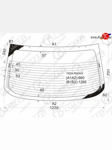 Стекло заднее (Цвет зеленый Обогрев 4D SED) Nissan Tiida 04-14  Tiida Latio 04-12  Versa 06-12 XYG TIIDA RW/H/X
