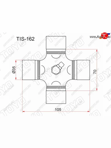 Крестовина карданного вала ISUZU ELF 93- FORWARD 85-94 TRUCK 89-95 с тавотницей                      TOYO TIS-162