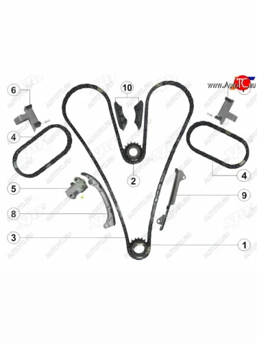 Комплект цепи ГРМ TOYOTA CAMRY,HIGHLANDER,RAV4, LEXUS IS,GS 2-4GR SAT TK-TY212-A