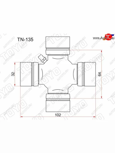 Крестовина карданного вала NISSAN ATLASCONDOR 81-95PATROLSAFARI 87-07 TOYO TN-135