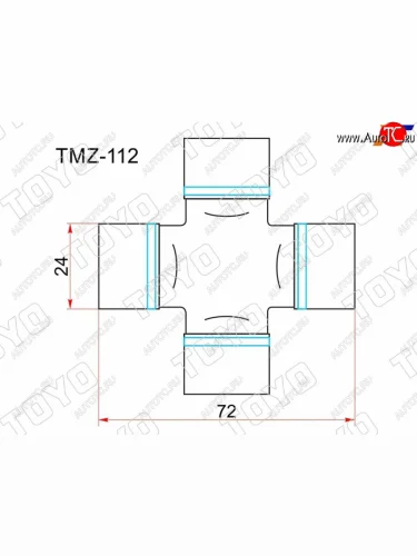 Крестовина карданного вала RR MZ BONGOFRENDEEMPVTITAN 89- без тавотницы TOYO TMZ-112