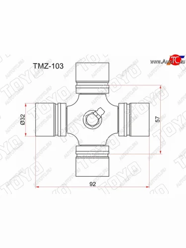 Крестовина карданного вала MAZDA TITANKIA SORENTO 02-06  с тавотницей TOYO TMZ-103
