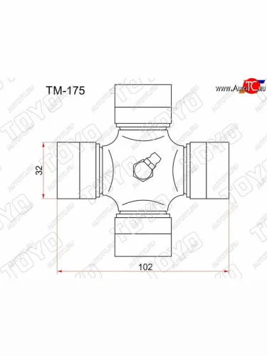 Крестовина карданного вала MITSUBISHI CANTER FA FB FE с тавотницей TOYO TM-175