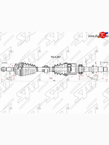 Привод в сборе RH TOYOTA CAMRY ASV7# 2ARFE 2,5 17- SAT TO-5-267