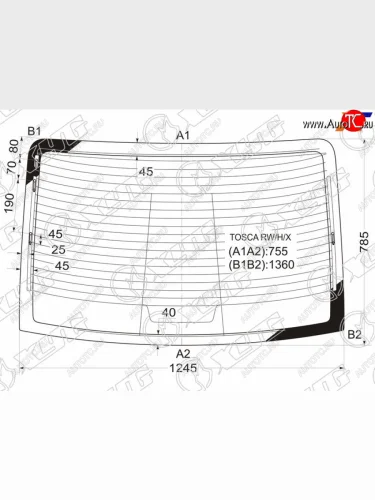 Стекло заднее (Цвет зеленый Обогрев Антенна) Chevrolet Epica 06-13  Daewoo Tosca 06-11 XYG TOSCA RW/H/X