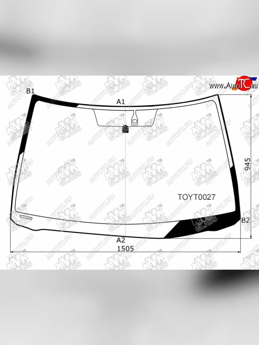 Стекло лобовое (датчик дождя) (UAE, USA) KMK Toyota Camry XV30 рестайлинг (2004-2006) (зеленое)  в Самаре Самарской области