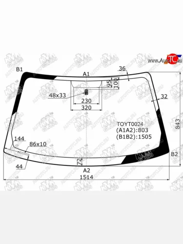 Стекло лобовое TOYOTA CAMRY GRACIA 45D 96-01MARK II QUALIS 97-02                                   KMK TOYT0024