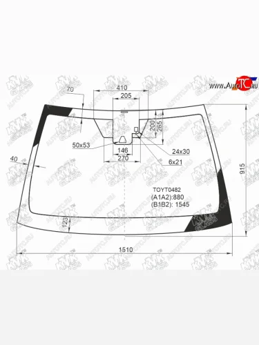 Стекло лобовое (Одна камера Датчик дождя) Toyota Camry (XV70) 17-21  Camry USA 17-20               KMK TOYT0482