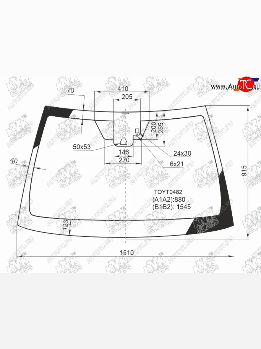 Стекло лобовое (Одна камера Датчик дождя) Toyota Camry (XV70) 17-21  Camry USA 17-20               KMK TOYT0482  в Воронеже Воронежской области