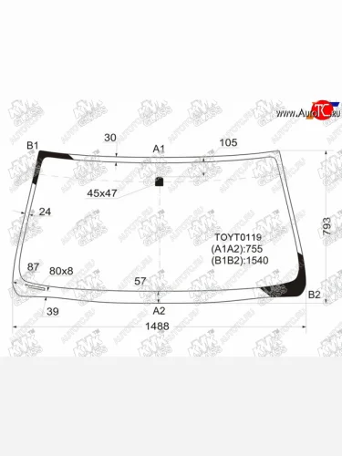 Стекло лобовое TOYOTA LAND CRUISER PRADO 35DLEXUS GX470 02-09                                      KMK TOYT0119
