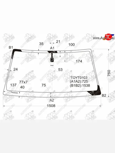 Стекло лобовое Toyota 4Runner 02-09  Hilux Surf 02-09 KMK TOYT0103