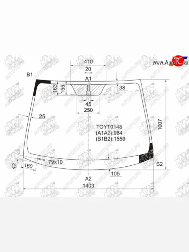 Стекло лобовое TOYOTA PRIUS NHW20 03-11                                                              KMK TOYT0148