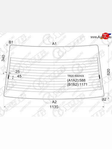 Стекло заднее (Цвет зеленый Обогрев) Toyota Estima 90-99  Estima Emina 92-99  Estima Lucida 92-99 XYG TR20 RW/H