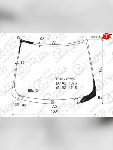 Стекло лобовое Toyota Estima 00-05  Previa 00-07 XYG TR30-L LFW/X