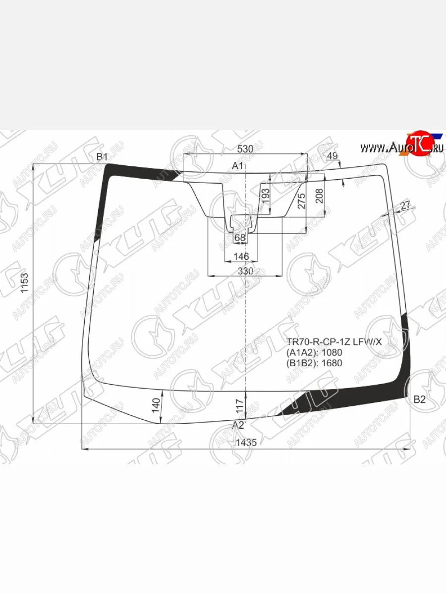 Стекло лобовое (Камера) Toyota Noah 14-17  Voxy 14-17  Esquire 14-17 XYG TR70-R-CP-1Z LFW/X  в Керчи Республика Крым