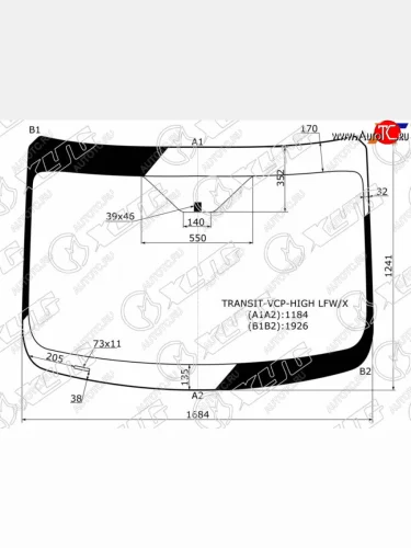 Стекло лобовое (Высокая крыша) Ford Transit 14- XYG TRANSIT-VCP-HIGH LFW/X