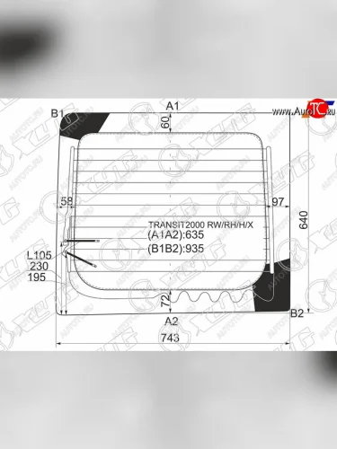 Стекло заднее (Цвет зеленый Обогрев Правое) Ford Transit 00-14 XYG TRANSIT2000 RW/RH/H/X
