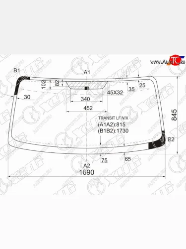 Стекло лобовое Ford Transit 85-00 XYG TRANSIT LFW/X