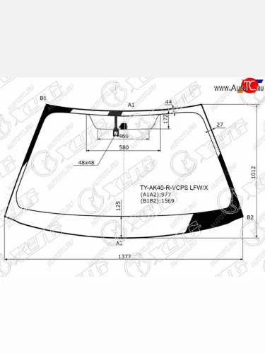 Стекло лобовое (Датчик дождя) Toyota Prius Alpha 11-21  Daihatsu Mebius 13-21 XYG TY-AK40-R-VCPS LFW/X