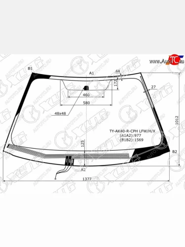 Стекло лобовое (Обогрев щеток) Toyota Prius Alpha 11-21  Daihatsu Mebius 13-21 XYG TY-AK40-R-CPH LFW/H/X