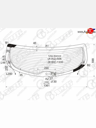 Стекло заднее (Цвет зеленый Обогрев) Nissan Murano 02-08 XYG TZ50 RW/H/X