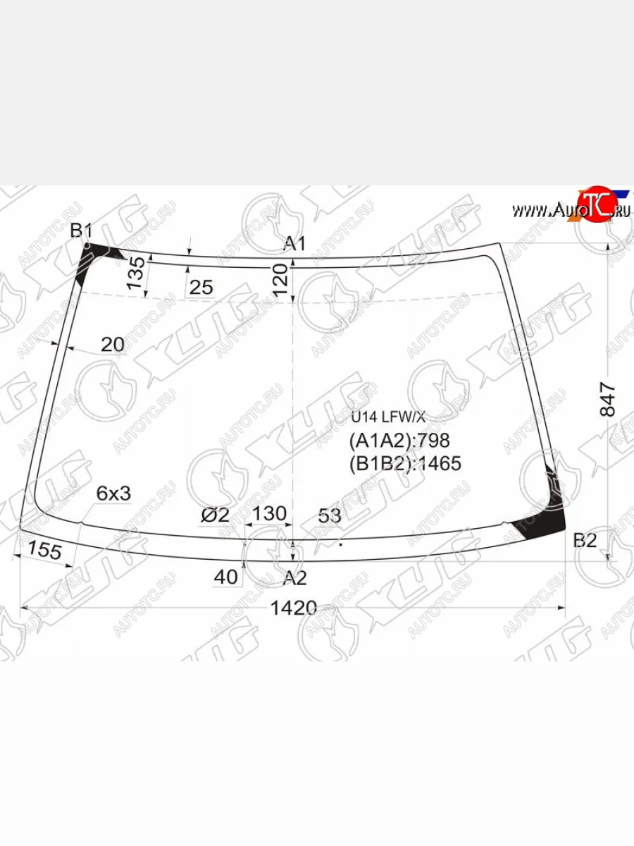 Стекло лобовое (Сборка Европа) Nissan Primera 95-02  Infiniti G20 99-02  Nissan Bluebird 96-01  P XYG U14 LFW/X  в Керчи Республика Крым