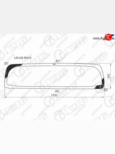 Стекло заднее (Цвет зеленый Обогрев) Toyota Hilux Pick Up 15- XYG UN126 RW/H/X