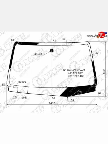 Стекло лобовое Toyota Hilux Pick Up 15-  Fortuner 15- XYG UN126-L-VP LFW/X