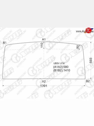 Стекло лобовое (В резинку) Isuzu Bighorn 87-91  Trooper 81-91 XYG UBSV LFW