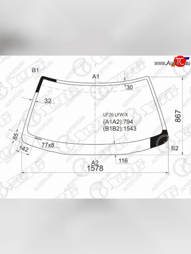Стекло лобовое Lexus LS 94-00  Toyota Celsior 94-00 XYG UF20 LFW/X
