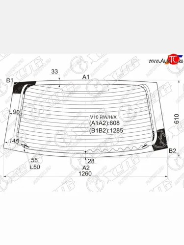 Стекло заднее с обогревом NISSAN ALMERA TINO 98-03                                                   XYG V10 RW/H/X