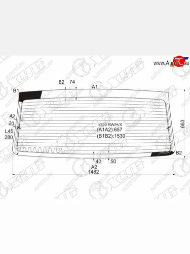 Стекло заднее (Цвет зеленый Обогрев) Mercedes-Benz Vito 96-03 XYG V320 RW/H/X